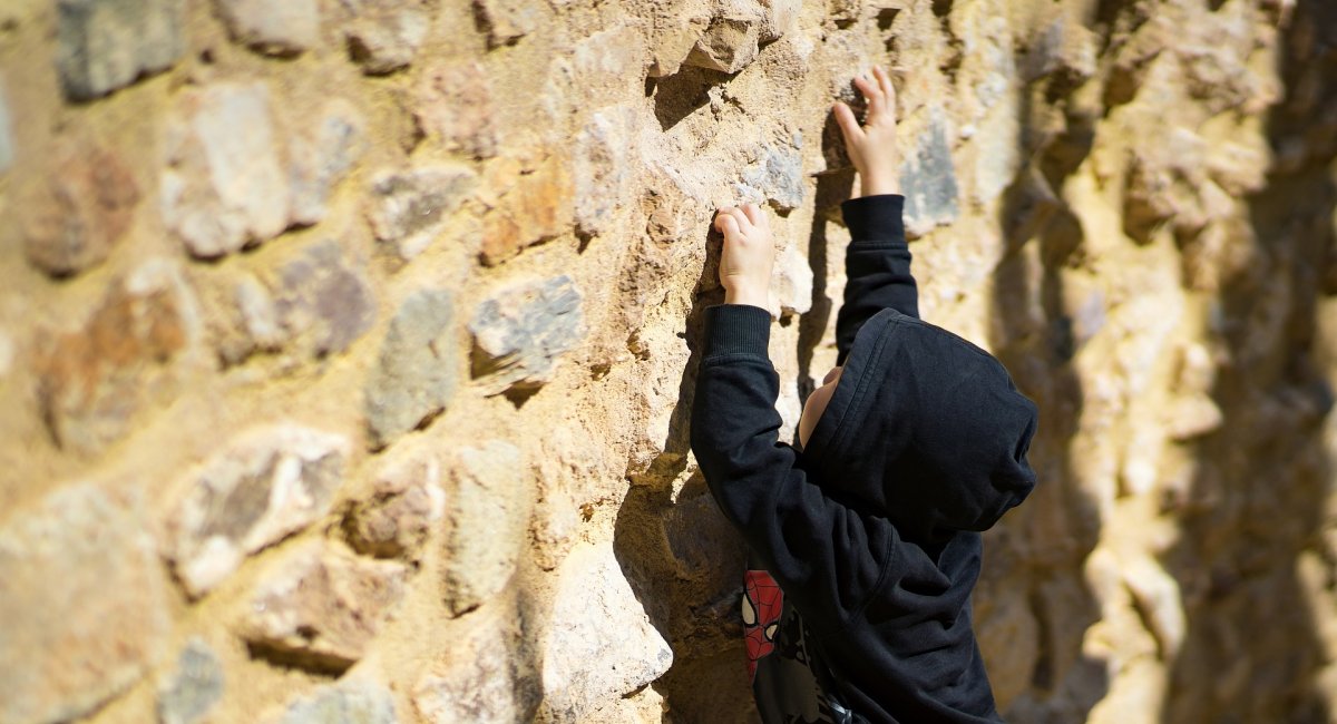 Person rock climbing