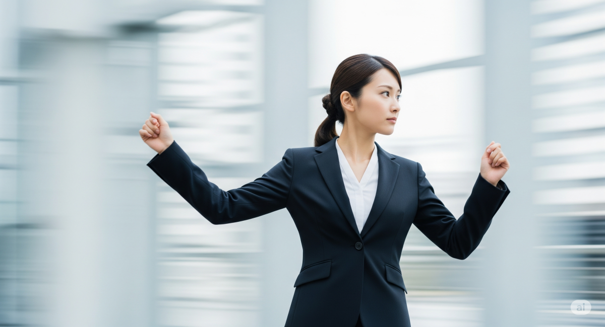 Young Asian businesswoman with blurred background