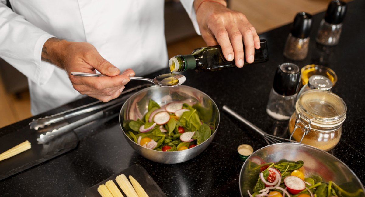 Professional chef preparing food in the kitchen