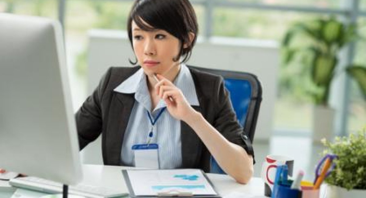 Japanese woman working