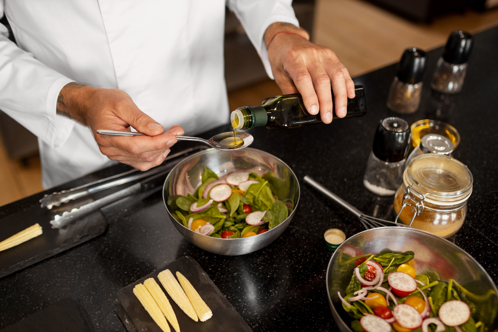 Professional chef preparing food in the kitchen